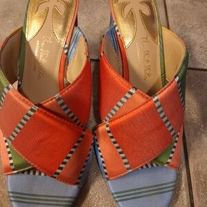 ANTONIO MELANI Multicolor Striped Sandals